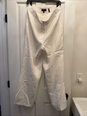Theory Cream Wide-Leg Trousers